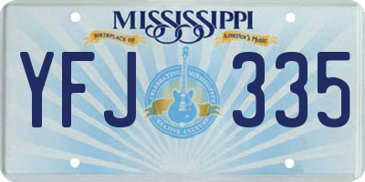 MS license plate YFJ335