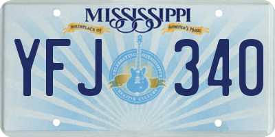 MS license plate YFJ340