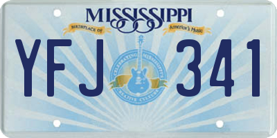 MS license plate YFJ341