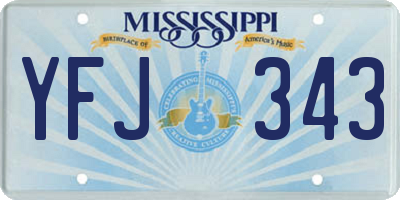 MS license plate YFJ343