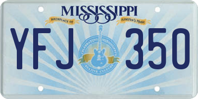 MS license plate YFJ350