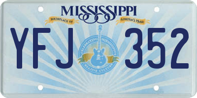 MS license plate YFJ352