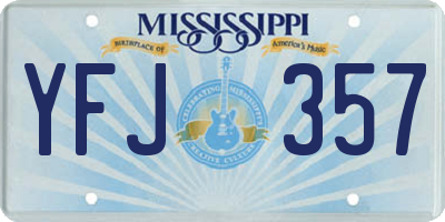MS license plate YFJ357