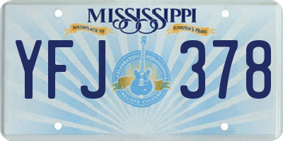 MS license plate YFJ378