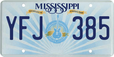 MS license plate YFJ385