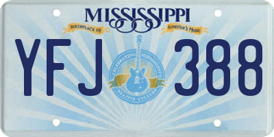 MS license plate YFJ388