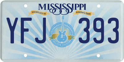 MS license plate YFJ393