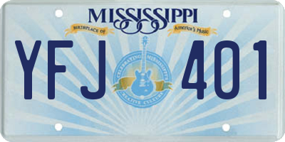 MS license plate YFJ401