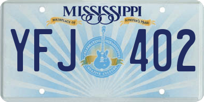 MS license plate YFJ402