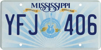 MS license plate YFJ406