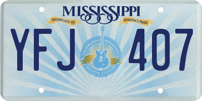 MS license plate YFJ407