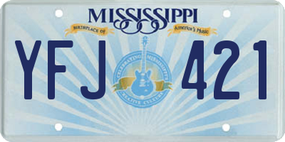 MS license plate YFJ421