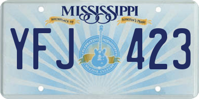 MS license plate YFJ423