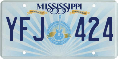 MS license plate YFJ424
