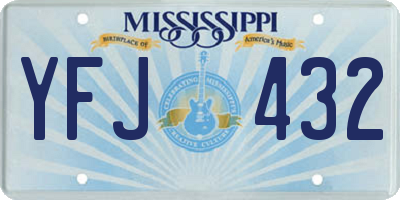 MS license plate YFJ432