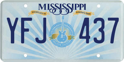 MS license plate YFJ437
