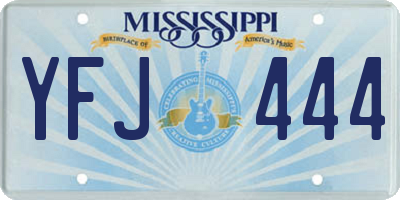 MS license plate YFJ444