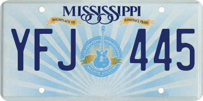 MS license plate YFJ445
