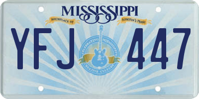 MS license plate YFJ447
