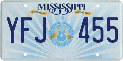 MS license plate YFJ455