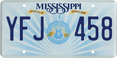 MS license plate YFJ458