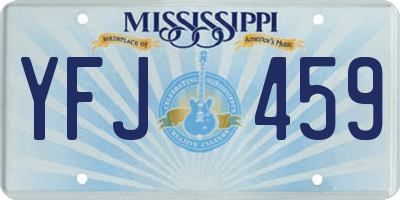 MS license plate YFJ459