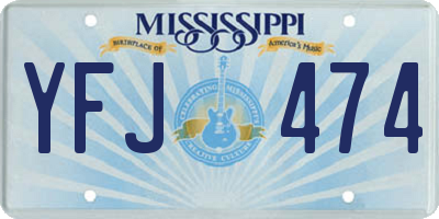 MS license plate YFJ474