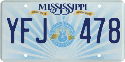 MS license plate YFJ478