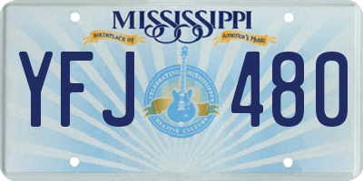 MS license plate YFJ480