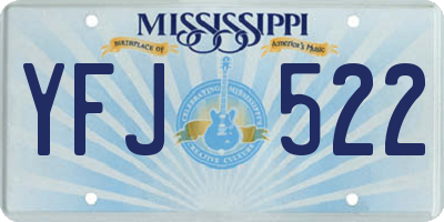 MS license plate YFJ522