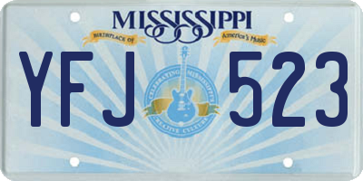 MS license plate YFJ523