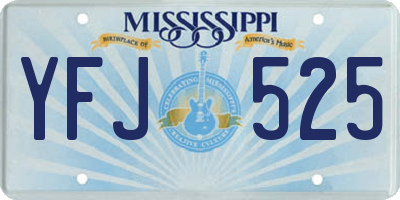 MS license plate YFJ525