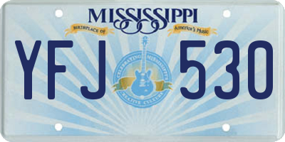 MS license plate YFJ530