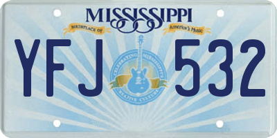 MS license plate YFJ532