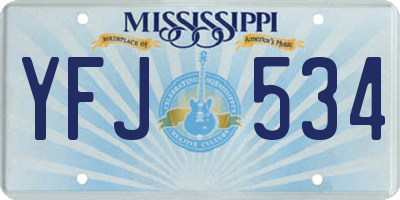 MS license plate YFJ534