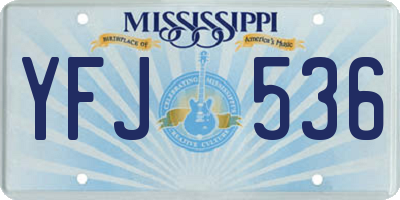 MS license plate YFJ536