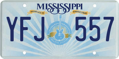 MS license plate YFJ557
