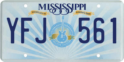 MS license plate YFJ561