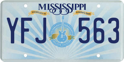 MS license plate YFJ563