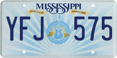 MS license plate YFJ575