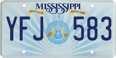 MS license plate YFJ583