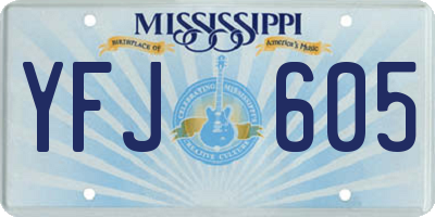 MS license plate YFJ605