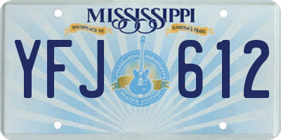 MS license plate YFJ612