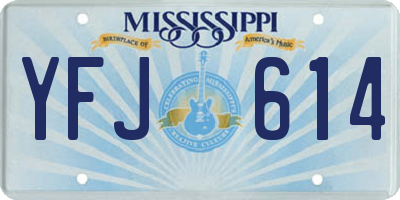 MS license plate YFJ614