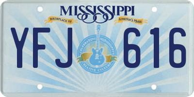 MS license plate YFJ616