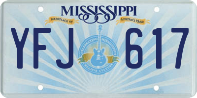 MS license plate YFJ617