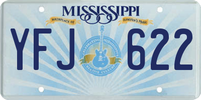 MS license plate YFJ622