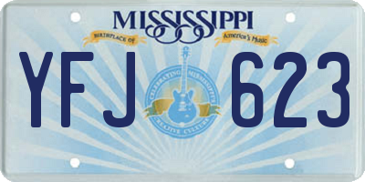 MS license plate YFJ623