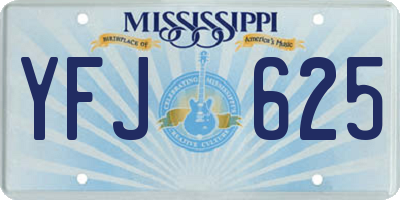 MS license plate YFJ625