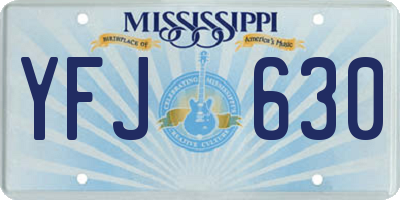 MS license plate YFJ630